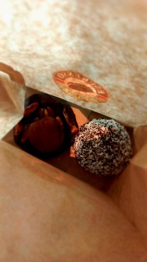 Chocolate ball and caramel, pecan brownie at Espresso House - Oslo S Flytogterminalen in Oslo