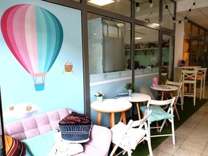 Nice little seating area.  at Nueva Via Cakes in Bratislava