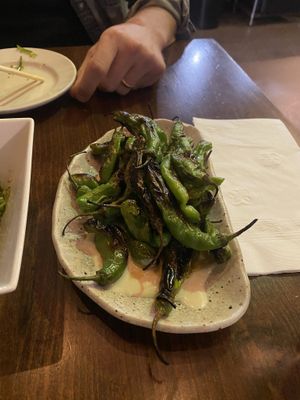 Shishito peppers with tofu aioli    at Zen Box Izakaya in Minneapolis