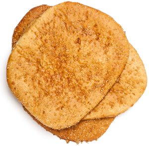 Pretzel pizza/flatbread crusts at Brezel in Columbus