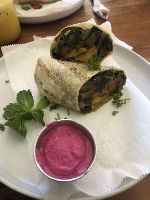 Vegan wrap   at Café Del Mar in Bocas Del Toro