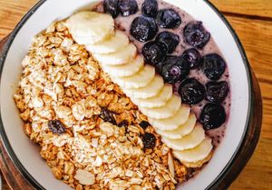 Blueberry banana breakfast bowl   at Café Del Mar in Bocas Del Toro
