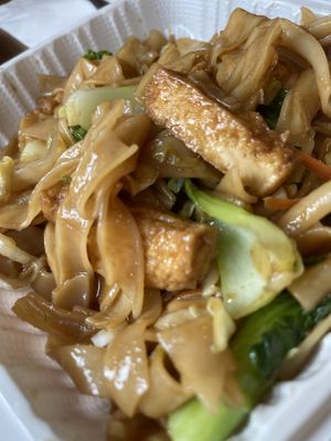 Lots of vegan and vegetarian option. Tofu and chow fun was little on the bland side. Tacky and worn exterior but clean.   at Long Life Veggie House in Berkeley