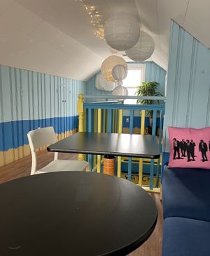 Loft seating at Drift Dough in Rochester