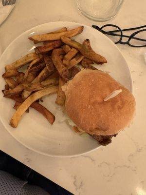 Chik’n Burger and Fries   at Community Restaurant in Oakville