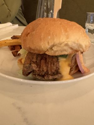 Chik’n Burger and Fries   at Community Restaurant in Oakville