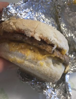 Sausage, Egz and Cheeze muffin  at Miami Burger Test Kitchen in Reading