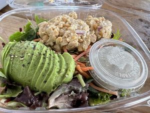 Mashed chick pea salad  #Veganuary at ROOTED in Pleasant Hill