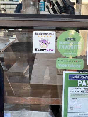 Newly placed sticker  at ROOTED in Pleasant Hill