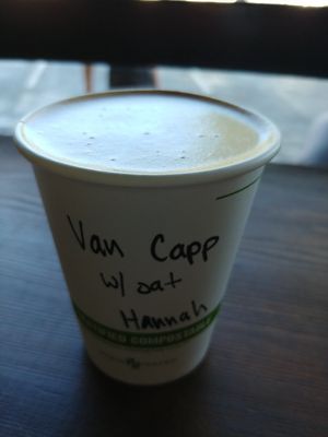 $4:00 Vanilla Cappuccino (8oz) Oat Milk at ROOTED in Pleasant Hill