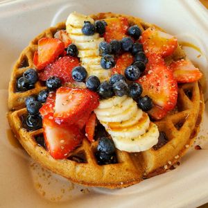 Yogi waffle at ROOTED in Pleasant Hill