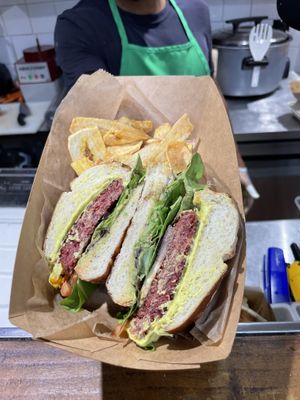 Burger at Aguacate in Miami