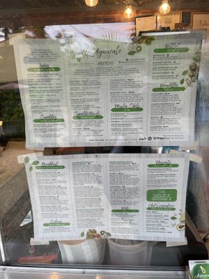 Menu at Aguacate in Miami