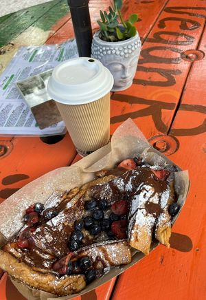 Green juice & French toast   at Aguacate in Miami