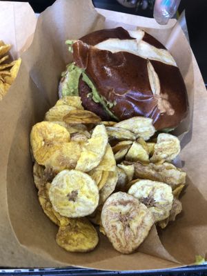 Guac burger without tomato n lettuce   at Aguacate in Miami