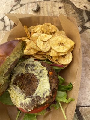 magic mushroom burger 🤩  at Aguacate in Miami