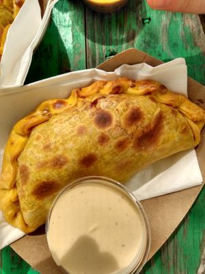 Empanada chipotle sauce at Aguacate in Miami