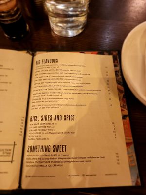 Menu 1 June 2024 at Madam Woo in Hamilton