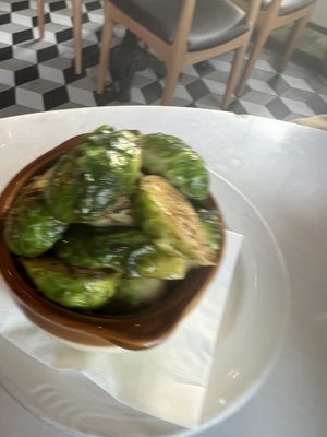 Garlic Brussels were tasty  at The Vault in Savannah