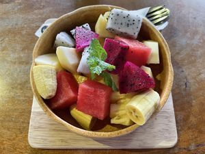 Fruit salad (without yogurt), $2.75  at Brother Bong in Siem Reap