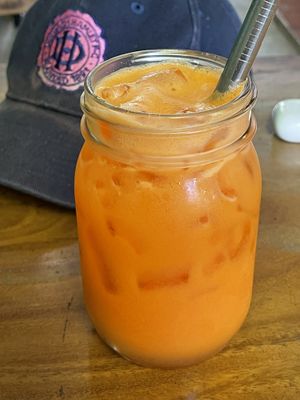 Apple, carrot and ginger juice, $2.50  at Brother Bong in Siem Reap
