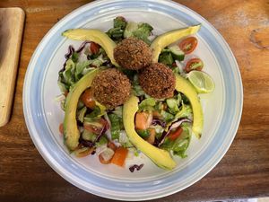 Falafel salad, $4.75  at Brother Bong in Siem Reap