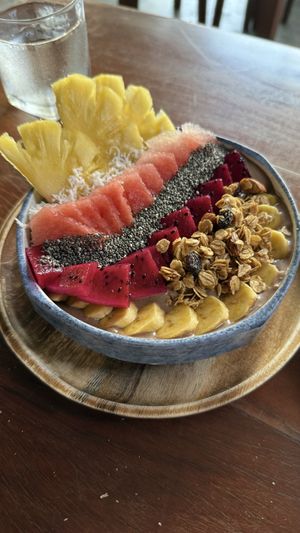 Vegan chocolate chia fruit bowl - so good!  at Brother Bong in Siem Reap