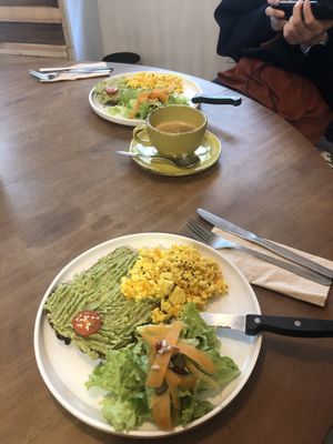 Avo-Toast, tofu scramble   at Cabane  in Lisbon