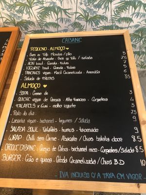 Menu   at Cabane  in Lisbon