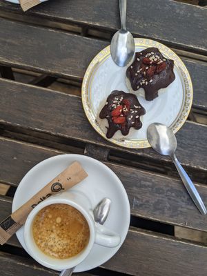 Coconut and chocolate treat at Cabane  in Lisbon