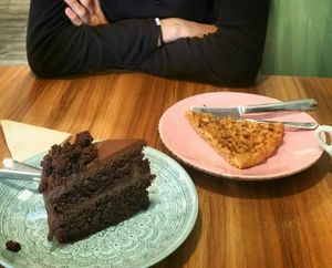 the vegan cakes are delicious !!! at Cabane  in Lisbon