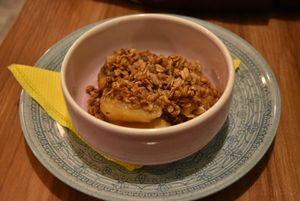 Apple crumble at Cabane  in Lisbon