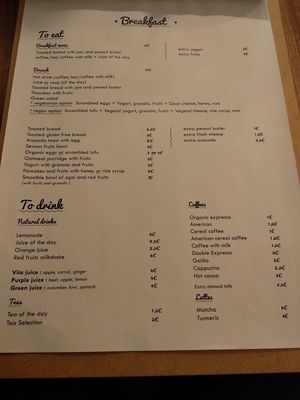 Prices at Cabane  in Lisbon