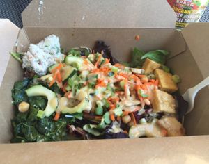 Amazing salad bar with homemade dressings!! at New Moon Natural Foods in Truckee