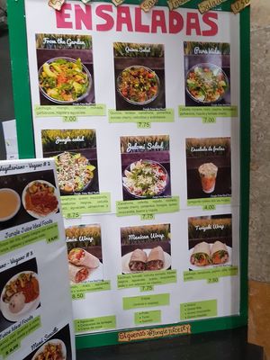 Menu at Jungle Juice in Panama City