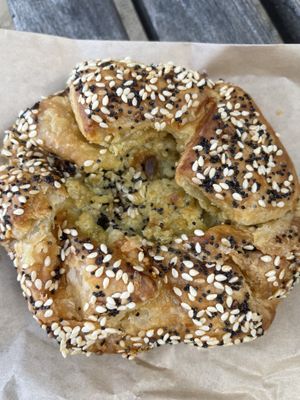 Vegan Jalapeño cheese danish from Split Bakehouse 😍  at Bird Rock Coffee Roasters in San Diego