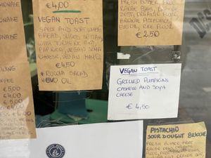 Vegan toast options  at Caffè Berry in Sliema