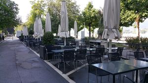 Outdoor seating (when closed) at Frascati in Zurich