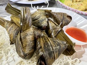 Pandan chicken- the chilli sauce was a savior   at Lin Lin Vegetarian Delight 霖霖素食 in East Singapore