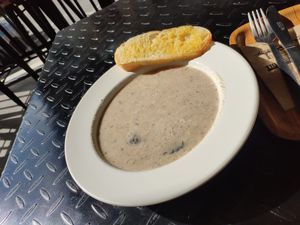 Wild mushroom soup at The Mossy Forest Cafe in Tanah Rata