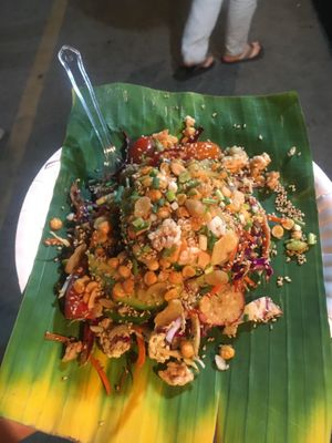 Tea leaf salad with avocado- delicious  at Kwenski's - Food Stall in Pai