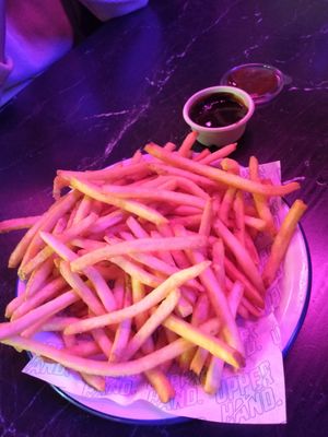 Fries with house made BBQ sauce at Upperhand Burgers & Bubble Tea in Swanbourne