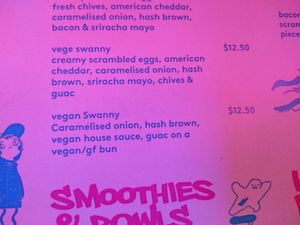 Veg*n breakfast burgers at Upperhand Burgers & Bubble Tea in Swanbourne