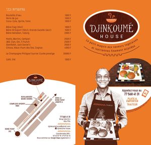 Menu at Djinkoume House in Dakar