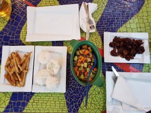 Some of the vegan dishes offered. at Djinkoume House in Dakar
