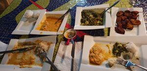 Selection of vegan foods at Djinkoume House in Dakar