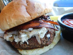 Bacon blue cheese burger special at V-Trap Kitchen & Lounge in Wilmington