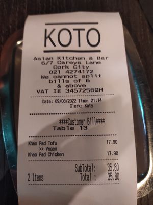 Bill at Koto in Cork