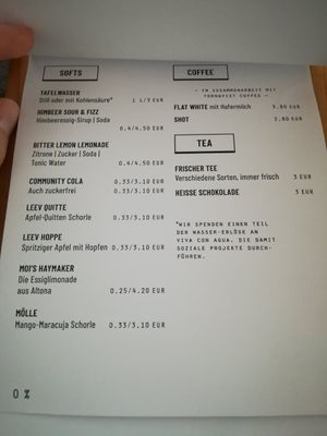 Beverages at Simbiosa in Hamburg