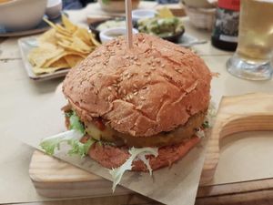 Burger at Veggie Burger by Biocenter in Barcelona